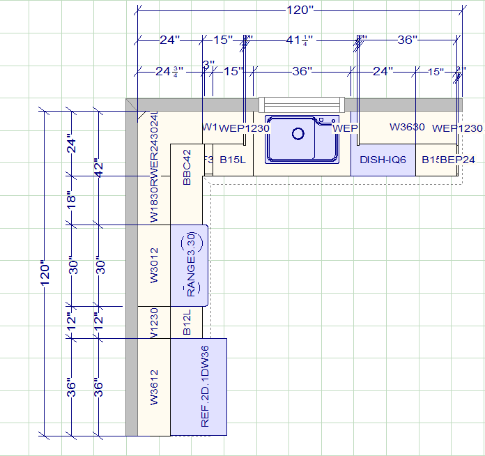 10' x 10' Kitchen Package Blue Single Shaker - BSS