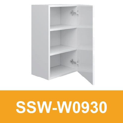 SSW-W0930 - Slim Shaker White Wall Cabinet 1 Full Door